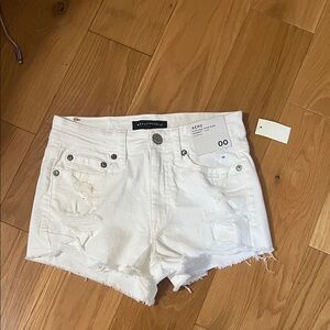 Aeropostale Women's White Ripped Jean Shorts